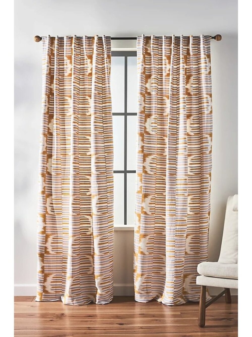 Anthropologie Norma Curtain One Panel Boho Chic Retro Pastel Interior Design